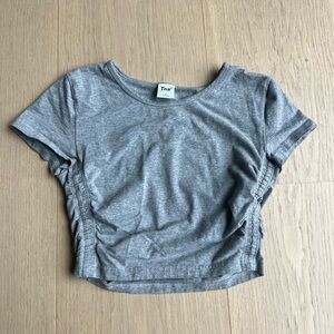 TNA Gray Ruched Crop Top